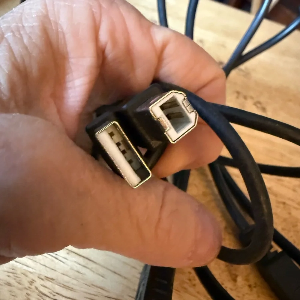 Set of Three Black Computer Cables.